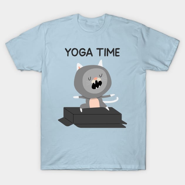 Yoga Cat / Yoga Time / Yoga Training T-shirt / Cute Cat Doing Yoga T-Shirt by Redboy